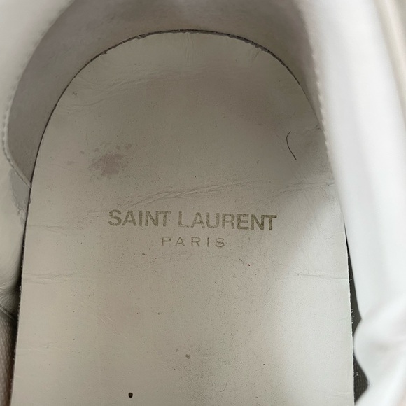 Saint Laurent Cream Canvas Sneakers - Picture 4 of 6